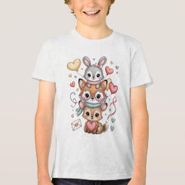 Camiseta Triblenda Cute forest animals for Valentine's Day