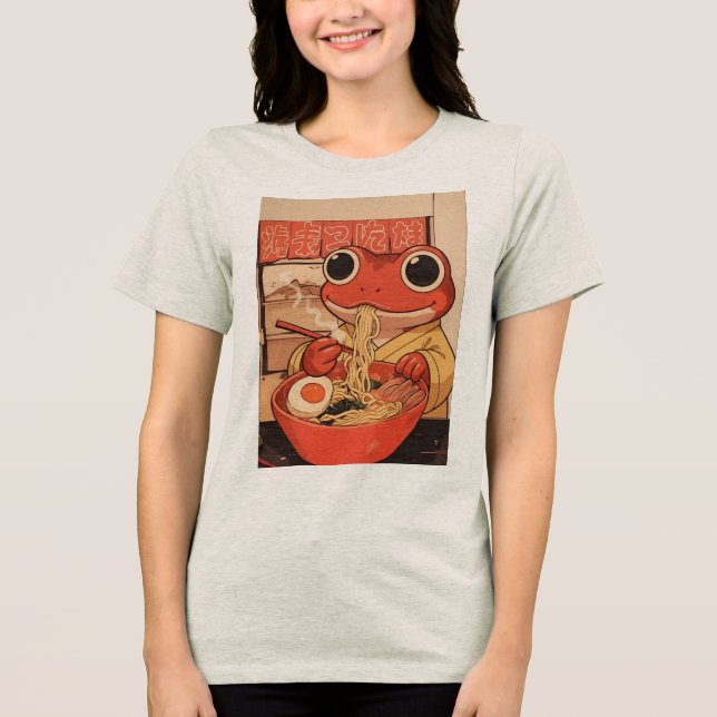 Camiseta Triblenda Cute Frog Eating Ramen for just Because” Gifts (Anverso)