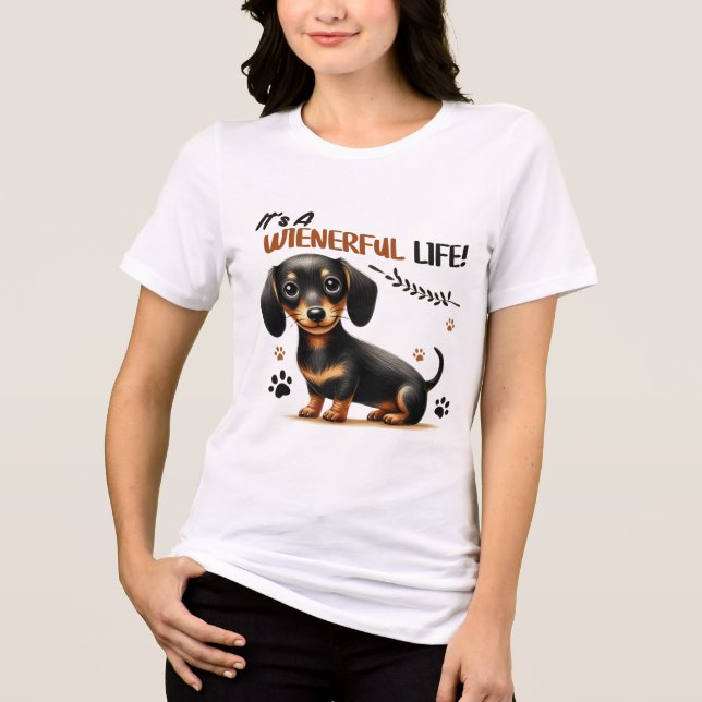 CAMISETA TRIBLENDA CUTE FUNNY DACHSHUND PERRO DICIENDO (Anverso)