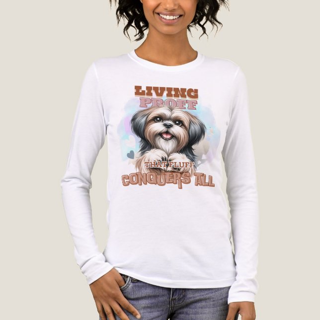 CAMISETA TRIBLENDA CUTE FUNNY SHIH TZU HOUND DOG DICIENDO (Anverso)