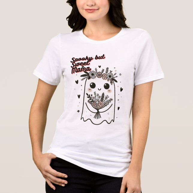 Camiseta Triblenda Cute Ghost Mom – Spooky Sweet Mother's Day Art (Anverso)