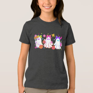 Camiseta Triblenda Cute Ghost Neon BOO   Halloween de los niños diver