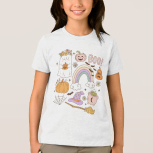 Camiseta Triblenda Cute Ghost Neon BOO   Halloween de niños divertido