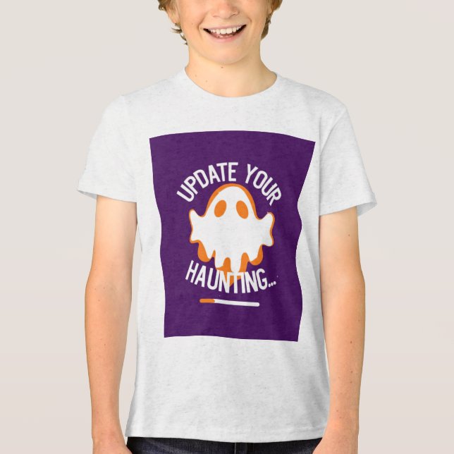 Camiseta Triblenda Cute Ghost 'Update Your Haunting' (Anverso)