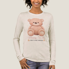 Camiseta Triblenda Cute Girl Orange Teddy Bear Mommy To BeBaby Shower