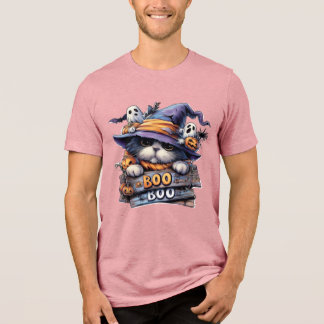 Camiseta Triblenda Cute Halloween Cat Sticker � Sombrero de Bruja, Ca