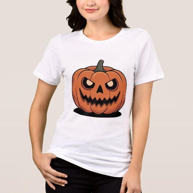 Camiseta Triblenda Cute Halloween Pumpkin Women’s White T-Shirt (Anverso)
