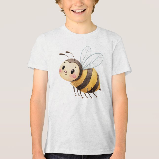 Camiseta Triblenda Cute Happy Bumblebee Illustration (Anverso)