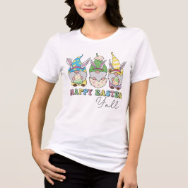Camiseta Triblenda Cute Happy Easter Y'all Gnomes