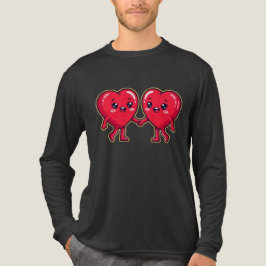 Camiseta Triblenda Cute Heart Characters Holding Hands