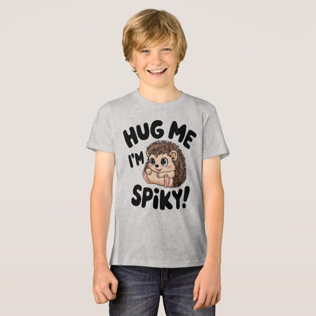 Camiseta Triblenda Cute Hedgehog Hug Me Spiky Design (Anverso Completo)