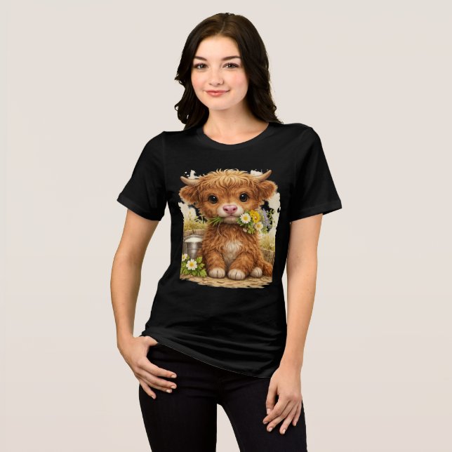 Camiseta Triblenda Cute Highland Cow T-Shirt Kawaii Animal Gift (Anverso Completo)