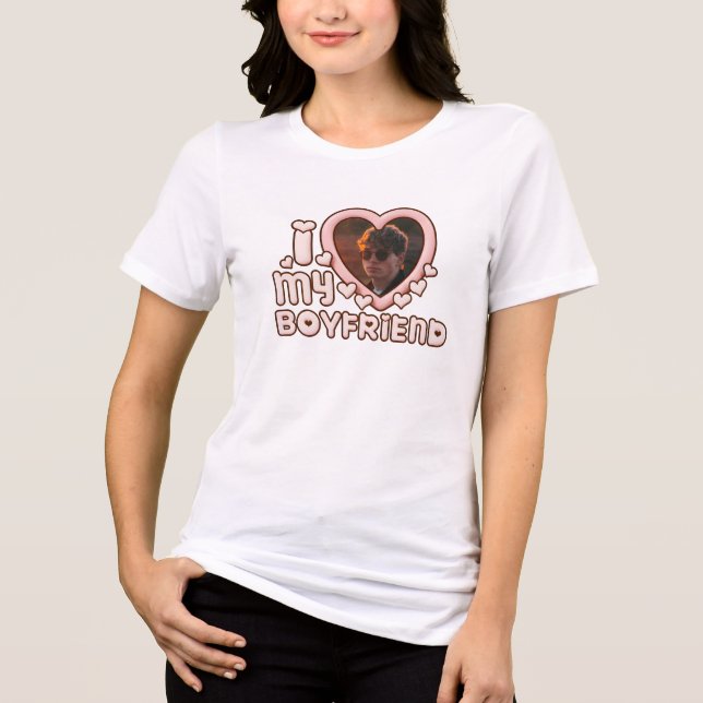 Camiseta Triblenda Cute I Love My Boyfriend Custom (Anverso)
