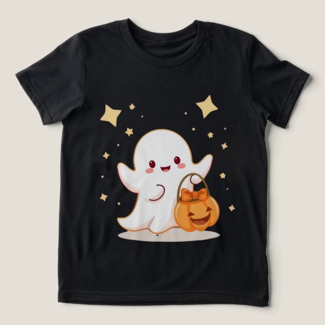 Camiseta Triblenda Cute Kawaii Ghost Halloween Design | (Diseño delantero )