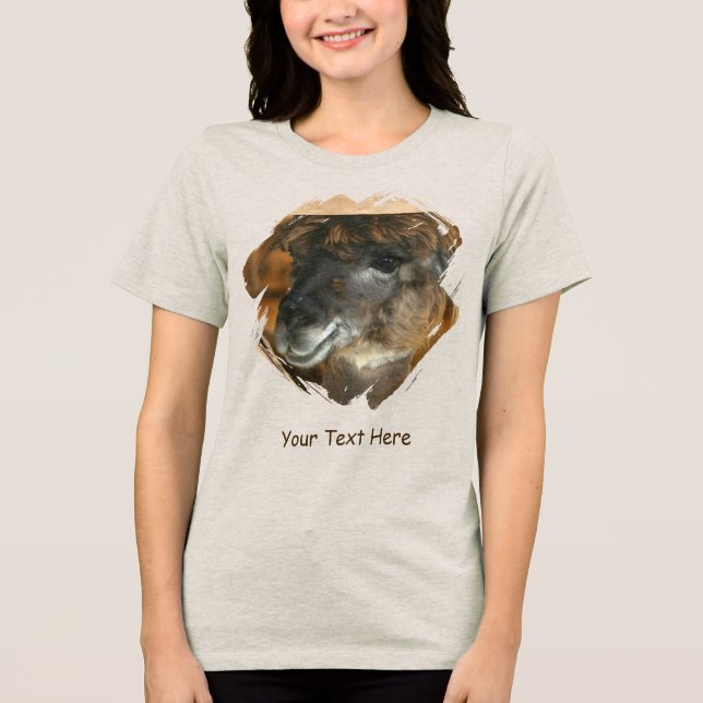 Camiseta Triblenda Cute Llama Personalized Animal  (Anverso)