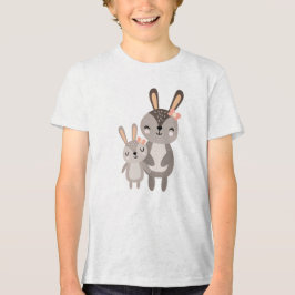 Camiseta Triblenda Cute Mama Bunny Standing with Baby Bunny