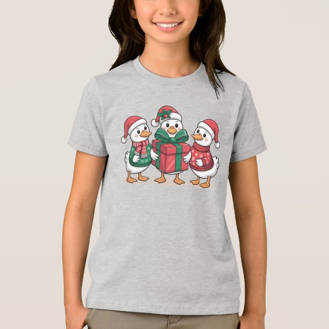 Camiseta Triblenda Cute Navidades Ducks Personalizado Art-68105 (Anverso)