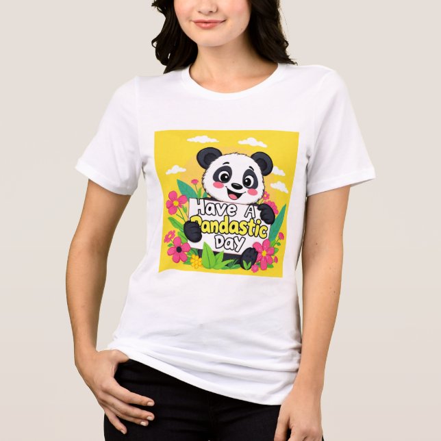 Camiseta Triblenda Cute Panda "Ten Un Día Pandástico" (Anverso)