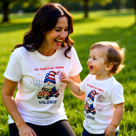 Camiseta Triblenda Cute Patriotic Gnome Mom