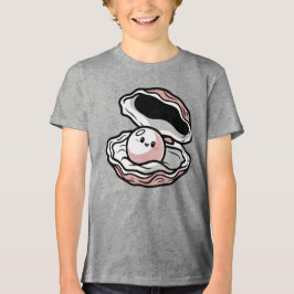 Camiseta Triblenda Cute Pearl Kawaii en una concha abierta