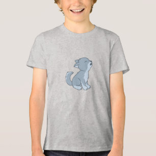 Camiseta Triblenda Cute Personalizado Howling Wolf Pup