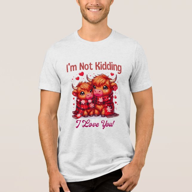 Camiseta Triblenda Cute personalizado valentines, vaca de montaña (Anverso)