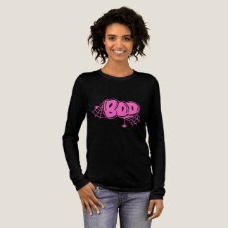Camiseta Triblenda Cute Pink Boo Spider Web Women's Long Sleeve Hallo
