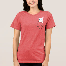 Camiseta Triblenda Cute Pocket Cat Minimal Illustration 