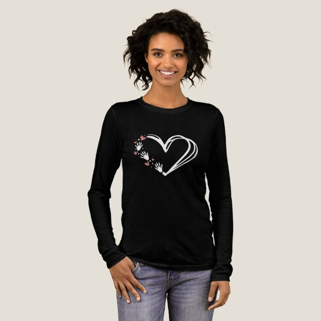 Camiseta Triblenda Cute Raccoon Paw Print Heart for raccoon lovers (Anverso Completo)