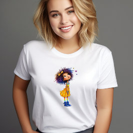 Camiseta Triblenda Cute Rainbow Girl Whimsical Colorful Art