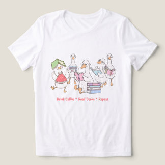 Camiseta Triblenda Cute Reading Geese T-Shirt • Book Lover Tee