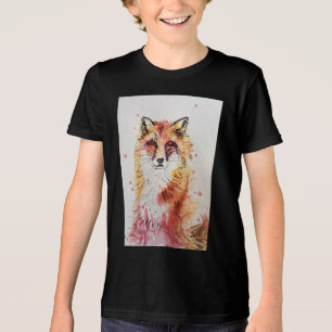 Camiseta Triblenda Cute Rojo Fox Whimsical Watercolor Boys T Shirt