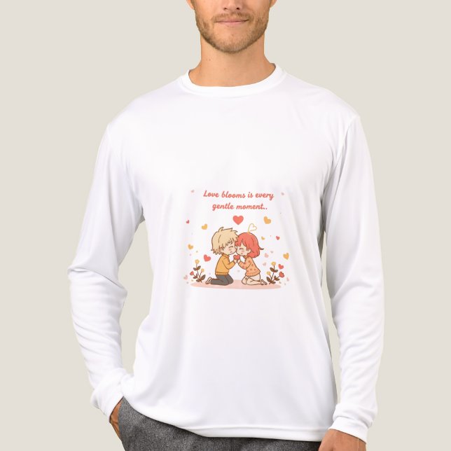 Camiseta Triblenda Cute Romantic Anime Couple - Love Moment (Anverso )