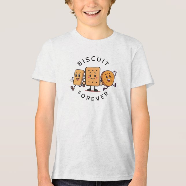 Camiseta Triblenda ​Cute Running Biscuits & Crackers Friends Kids' T (Anverso)