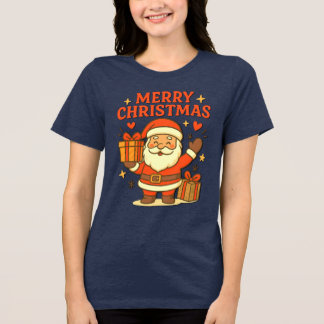 Camiseta Triblenda  Cute Santa Claus Christmas Art –  Merry Christmas