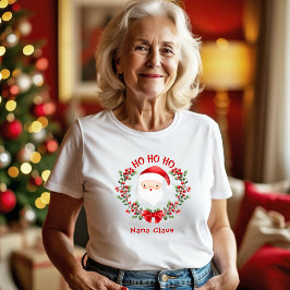 Camiseta Triblenda Cute Santa Claus Navidades Nombre Abuela Mamá