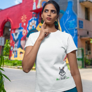 Camiseta Triblenda Cute Streetwear Rabbit Graphic Tee