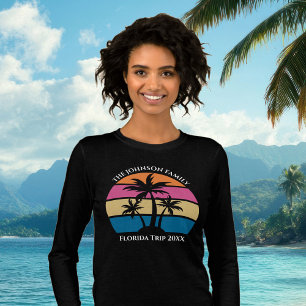 Camiseta Triblenda Cute Viaje de Playa Personalizado Mujer Manga Larg