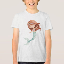 Camiseta Triblenda Cute Watercolor Mermaid Illustration