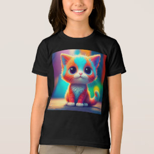 Camiseta Triblenda Cuto arcoiris colgando Personalizado de gatitos