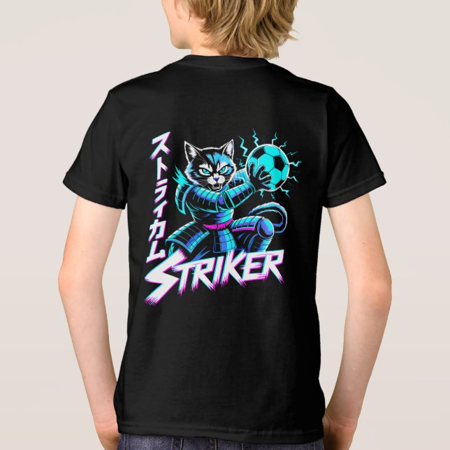 Camiseta Triblenda Cyberpunk Samurai Striker Cat For Gamers & Soccer  (Reverso )