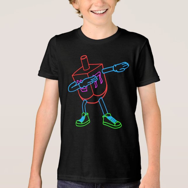 Camiseta Triblenda Dabbing Dreidel Funny Hanukkah Regalos para niños (Anverso)