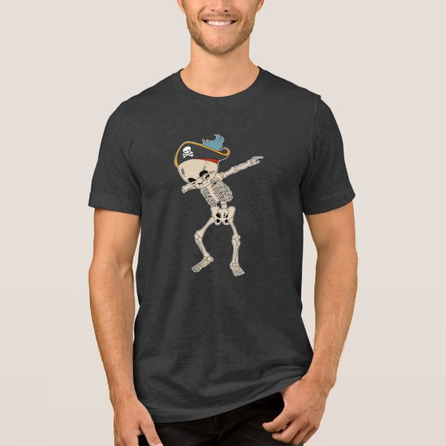 Camiseta Triblenda Dabbing Skeleton Cute Pirate Dance (Anverso)
