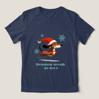 Camiseta Triblenda Dachshund a través de la nieve cachorro perro Navi