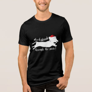 Camiseta Triblenda Dachshund a través de las vacaciones de los Navida