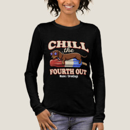 Camiseta Triblenda Dachshund Divertido 4 de Julio Relaja el Cuarto 