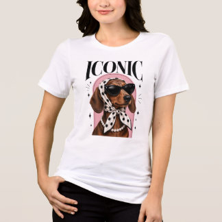 Camiseta Triblenda Dachshund icónico - Perro salchicha retro glamuros