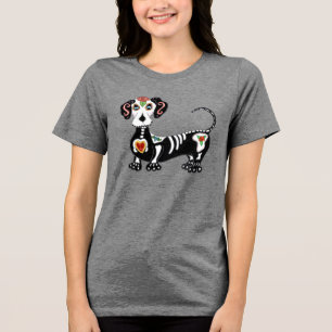 Camiseta Triblenda Dachshund Sugar Skull