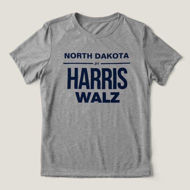Camiseta Triblenda Dakota del Norte para Harris Walz (Diseño delantero )