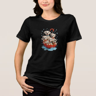 Camiseta Triblenda Dálmata de Barco en un Día Lluvioso